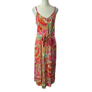 IVY STREET Women Paisley Print Maxi Dress Sz M Multicolor Summer Sleeveless 3-7